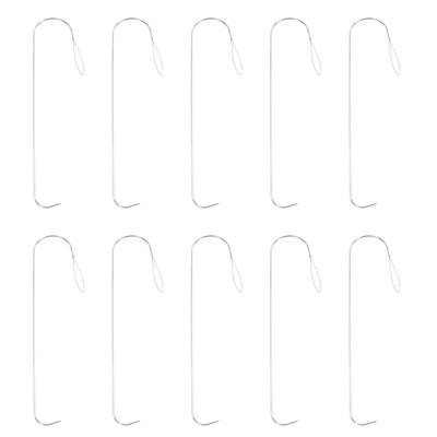 10pcs Curved Beading Needles Stainless Steel DIY Bead Spinner Needles Curved with Curved Handle Big