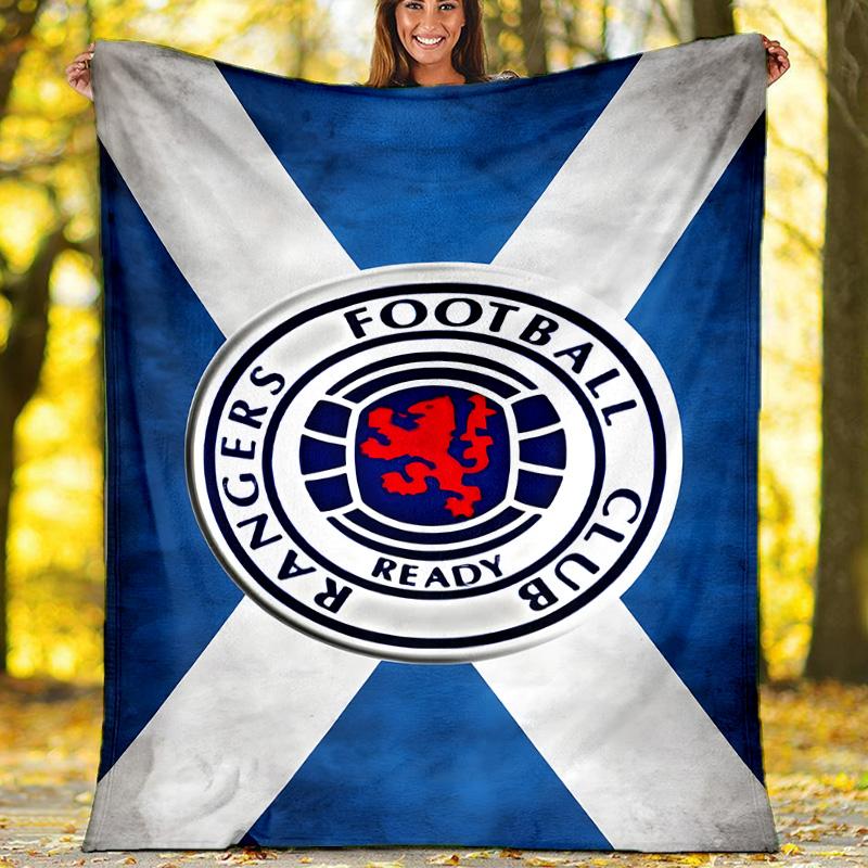 1pc Glasgow Rangers Theme Blanket - Digital Print, Polyester, Cozy for All Seasons, Perfect for Outdoor, and Travel