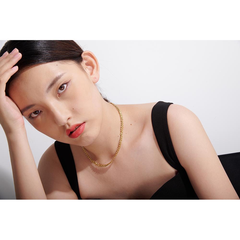 Yhpup Stainless Steel Leaf Necklace Minimalist Metal Texture Women Collar Necklace joyería acero inoxidable mujer Party Gift