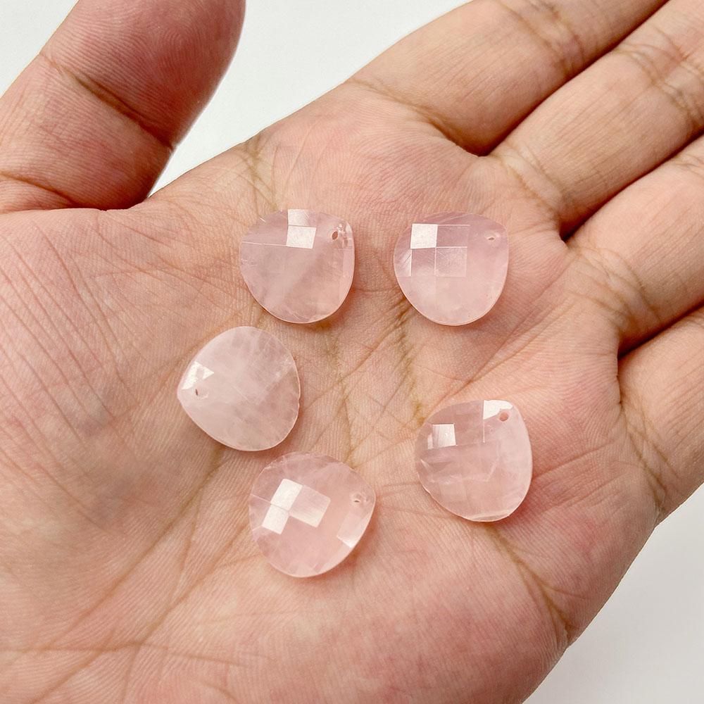 Natural Stone Amethysts Pendants Faceted Water Drop Rose Clear Quartzs for Jewelry Making Diy Necklace Earring Healing Accessory