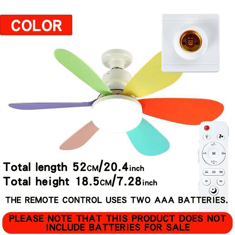 40W Socket Fan Light, 20.5" Screw Ceiling Fan with Light and Remote, E27 Socket Fan with LED for Bathroom, Bedroom, Fan LED
