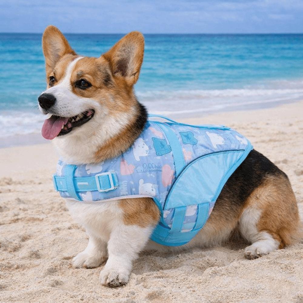 Secure Fit Dog Life Jacket Adjustable High Flotation Life Vest Dog Swim Suit Small Medium Dogs