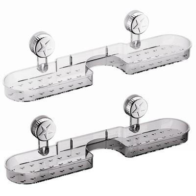 Sucker Shower Caddys Bath Organizers No Drilling Bathroom Organizer Shelves Large Capacity Bathroom Accesseries Holder