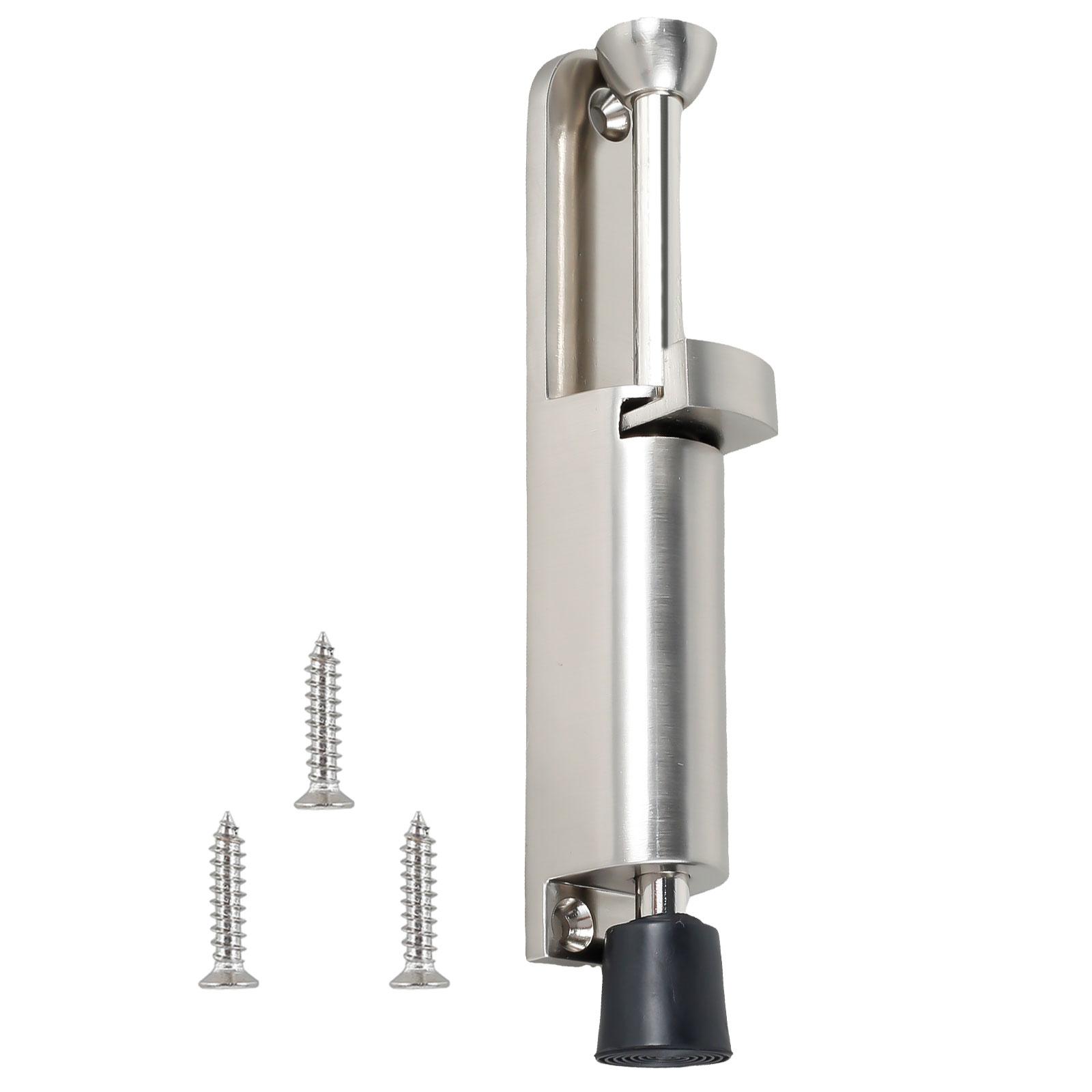 

Spring Door Stopper Zinc Alloy Foot Kickdown Door Stop Sturdy Telescope Door Stopper Foot Pedal Door Lock Holder with Rubber серебряный