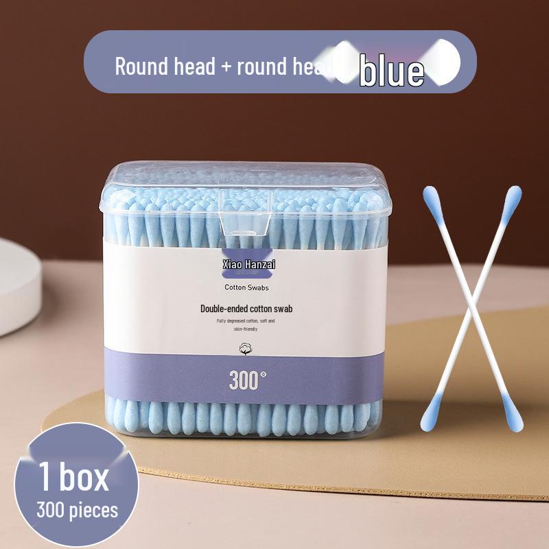 300pcs Dual-tip Cotton Swabs: Makeup, Ear Cleaning, Multi-use, Soft, Disposable, in Square Box