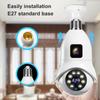 8MP 4K Bulb WiFi Dual Lens Color Night Vision Auto Tracking Zoom Indoor Security Monitor E27 Surveillance Wireless Camera
