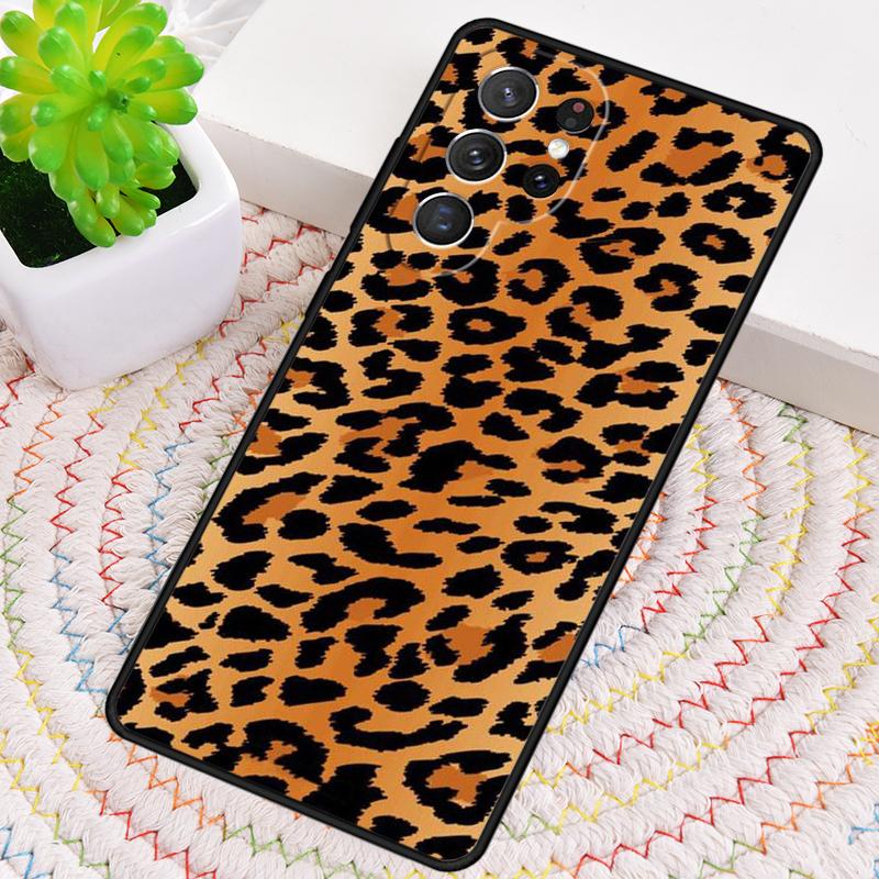 Leopard Print Effect Texture Silicone Phone Case For Samsung Galaxy note 10 pro S26 S25 S24 S23 S22 S21 Plus S25Ultra Capa Cover