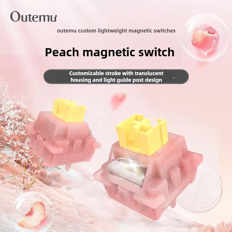 Switch Magnetico Silenzioso Outemu Peach 2 pin 4-110 pezzi Lubrificato in Fabbrica Corsa Regolabile Adatto per Giochi FPS per AULA MCHOSE