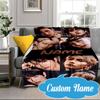 Custom Name K-pop Idol Collage Blanket bed sofa Blanket Flannel Blanket for Camping, Hiking, Picnic Essentials,gift for Fan family