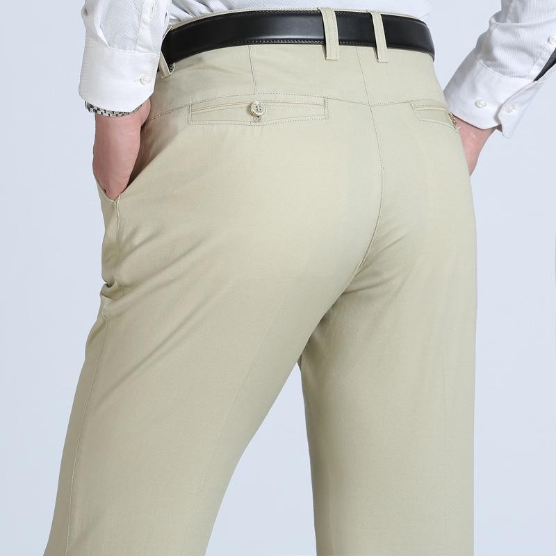 Men's Summer Cotton Casual Pants – Lightweight, Mid-Rise, Straight-Leg, Suitable for Middle-Aged and Elderly