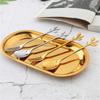 Gold Leaf Coffee Spoon Set of 4, 4.7 Inch Retro Dessert Espresso Spoons Cutlery Kitchen Tableware