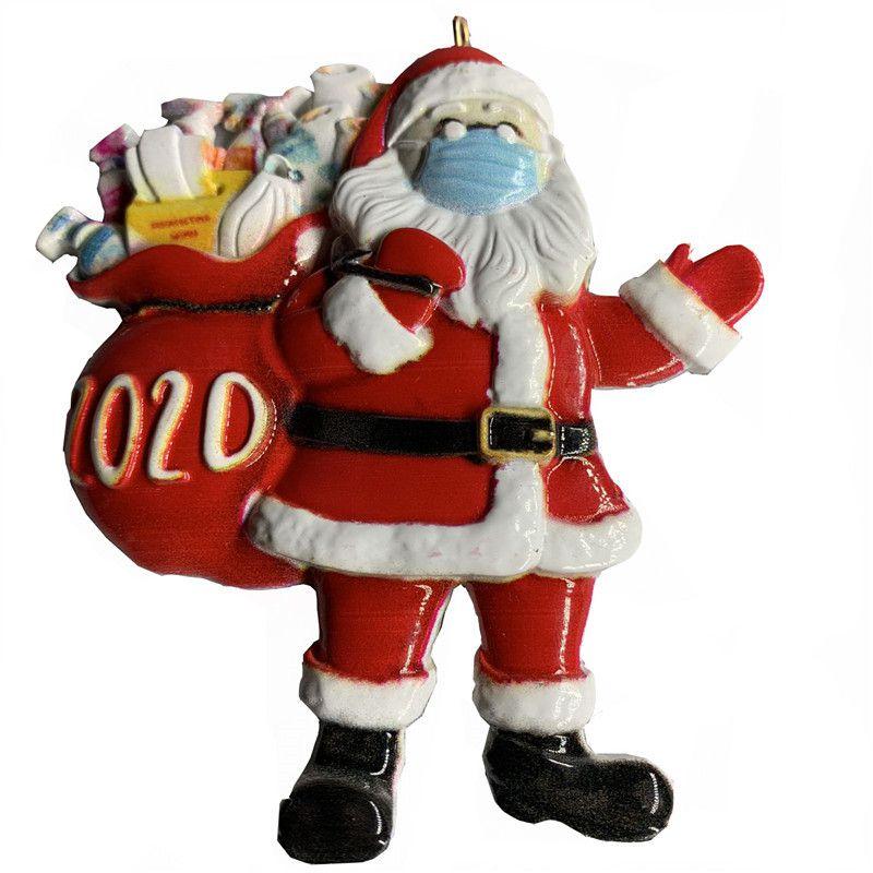 

Christmas Ornaments Tree Santa Claus Wearing Mask Hanging Decor Gift Creative Style 1