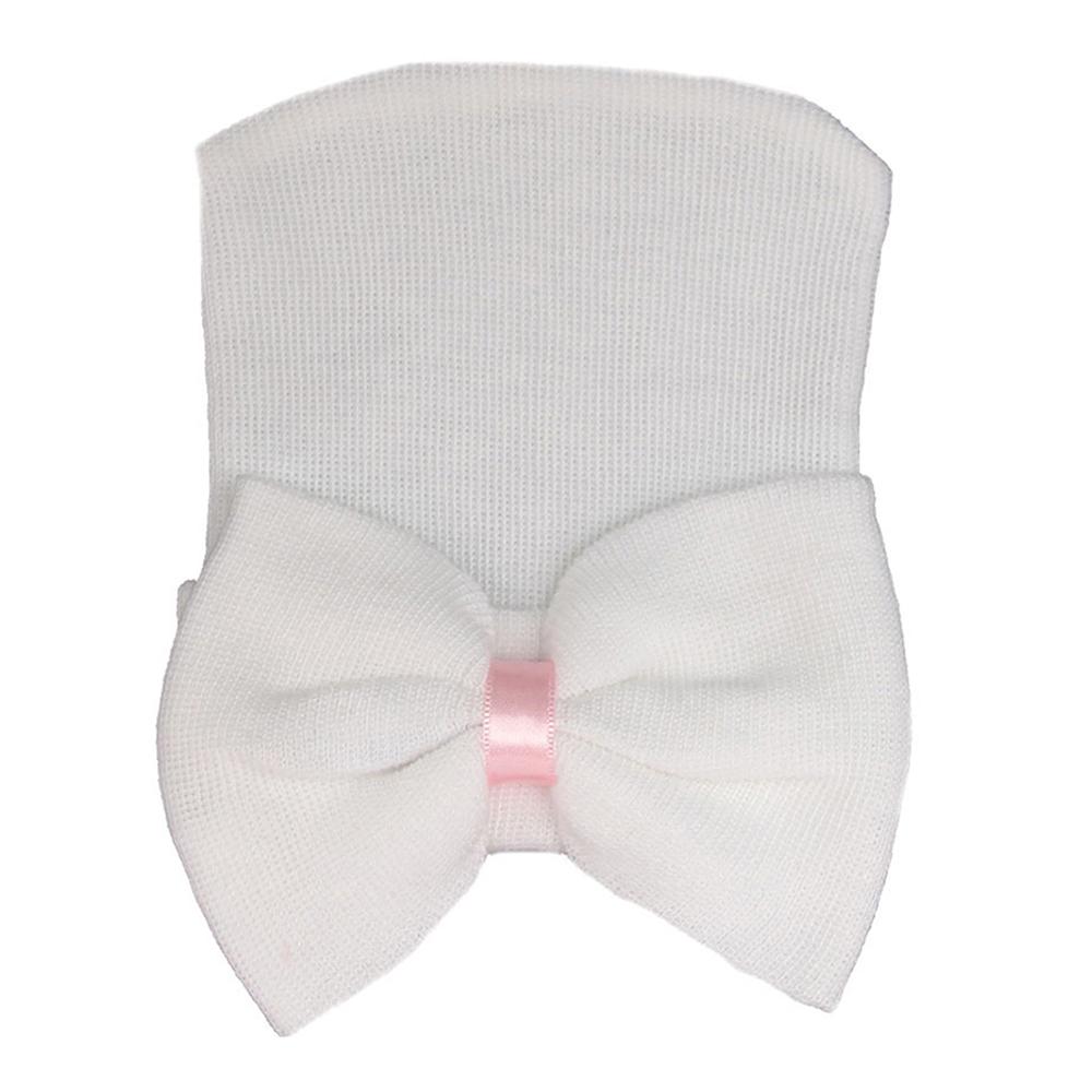 Stripe Infant Hat For 0-6 Month Newborn Baby Hospital Hat Soft Cotton Cute Big Bow Beanie Cap Winter Turban Hats for Baby Girls