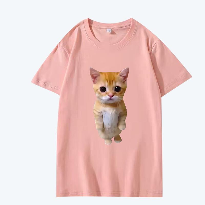 Funny Cat 3D Print Women Casual T Shirt men women Oversized 100% Cotton short sleeve Summer print Unisex plus sizetops