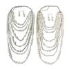 Modern Multilayer Simulated Pearls Necklace and Earrings Set Multifuntional Fashion Accessories Suitable for Women