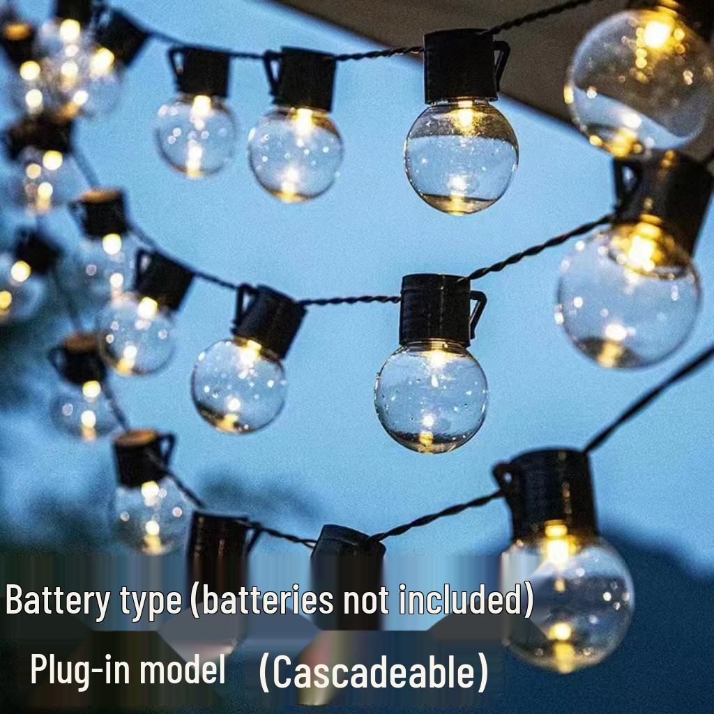 Waterproof 5cm Round String Lights for Outdoor Camping, Tent Decoration, and Night Market Stalls