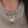Stylish Butterfly Pendant Necklace Beads Choker Chain Choker Beads Neck Jewelry