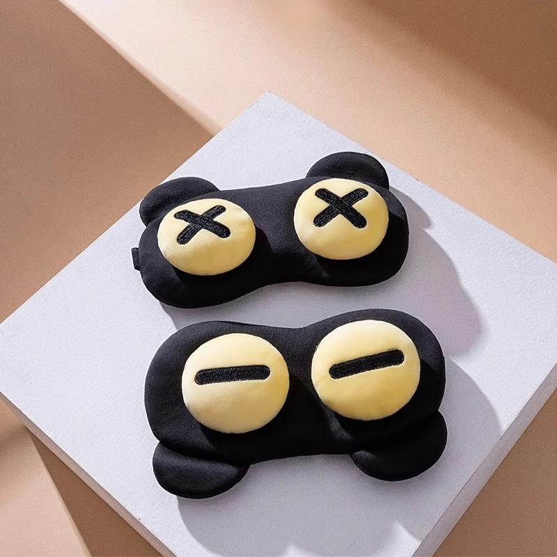 1pc Soft Polyester Cute Cartoon Bear Eye Mask | Light Blocking Sleep Mask with Adjustable Pull Closure, Design for Travel, Work