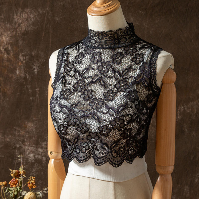 Lace Fake Collar Children's Versatile Lace Stand Up Collar Base Shirt Short Style Small Shirt Half High Collar Inner Layer