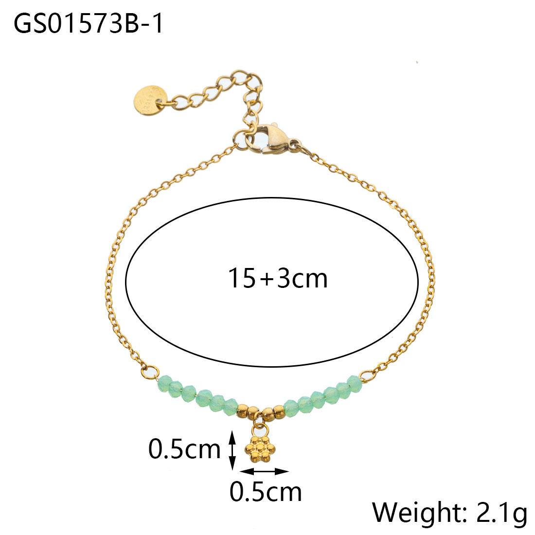 

CARLIDANA Fashion Bohemian Jewelry Set Gold Plated Flower Pendant Stainless Steel Natural Stone Bead Necklace Bracelets Women