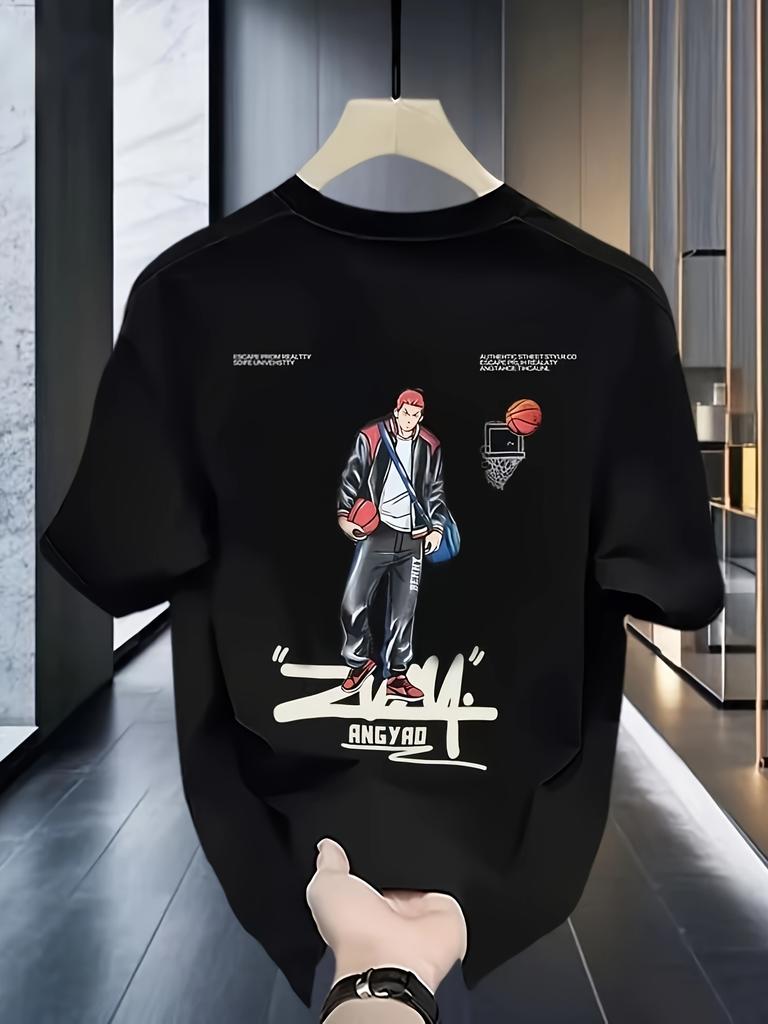 Herren Schwergewicht 100% Baumwolle Grafik-T-Shirt Leicht und atmungsaktiv Bequem Lässige Kleidung Trendig Maschinenwaschbar