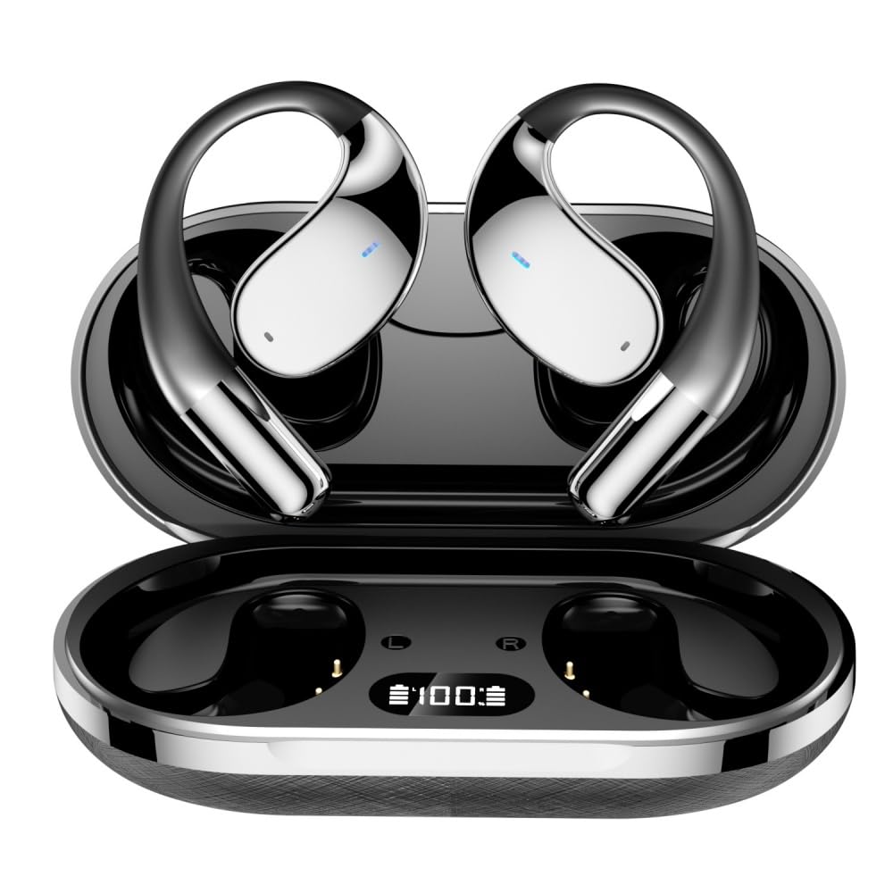 2026 New Wireless Bluetooth OWS Air Automatic Battery Level Standby Time Earphones, Open-Ear Design, 5.4, Over-Ear, (Open Wi-Fi), Conduction, Pairing,