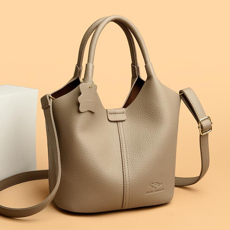 Women's vintage PU leather shoulder bag  monochromatic  simple style  feminine bag  crossbody bag