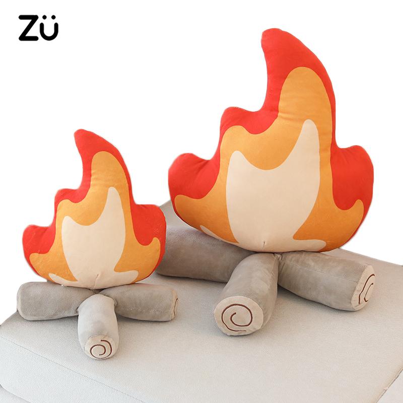 Favorite Toy Unisex Zu 30/45Cm Creative Plush Pillow Bonfire Stuffed Toy Funny Home Decor Campfire Cushion Emulational Fire Soft Doll