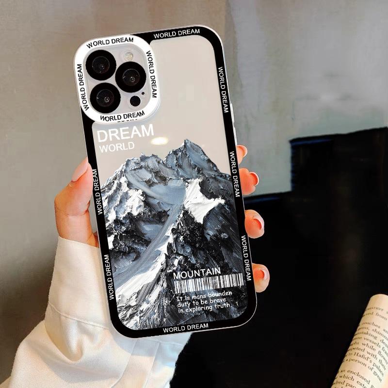Retro Sunset Snow Mountain Scenery Case For Samsung Galaxy S24 S23 S22 Ultra S21 Plus FE A52S A33 A53 A34 A54 A15 A35 A55 Cover