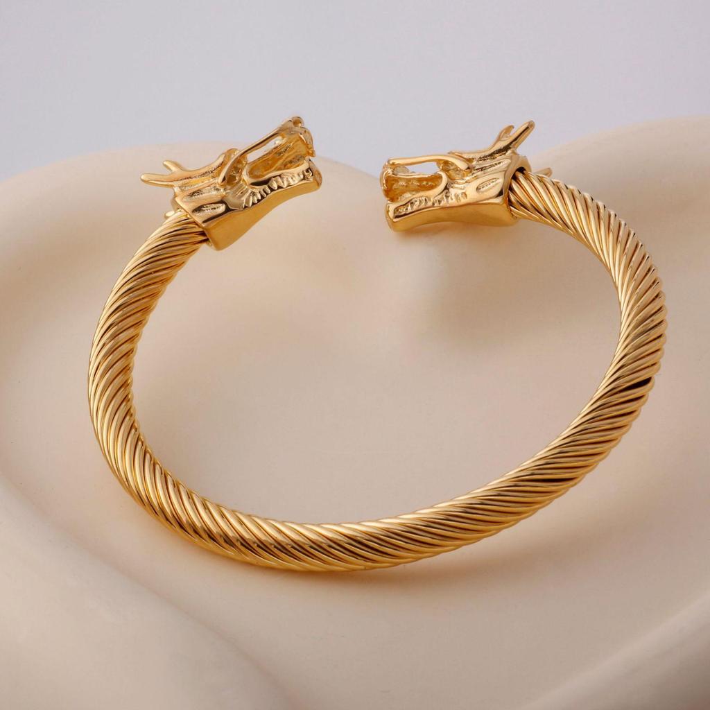 Men's Trendy Titanium Steel Dragon Head Bracelet