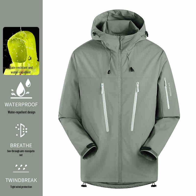 Big Brand Blue Assault Jacket 2025: Windproof, Waterproof, Stylish for Men & Women, Ideal for Spring & Autumn Mountaineering.