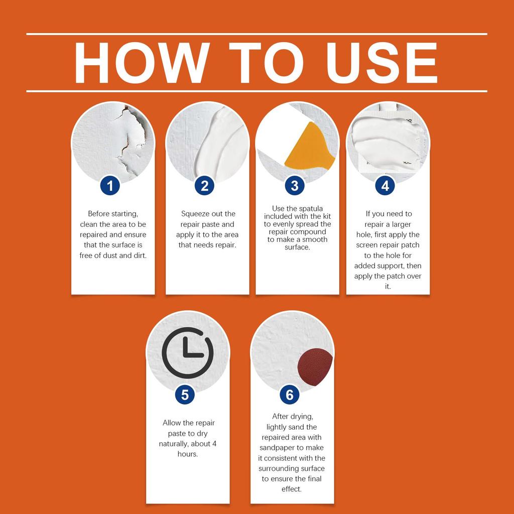 100g Zestaw do naprawy ścian Dziura w ścianie Odwarstwianie Łatka naprawcza Pęknięty Gwóźdź Oczy Łatka na ścianę