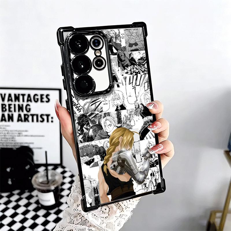 F-ullmetal A-Alchemist Anime Plating Phone Case For Samsung Galaxy S24 S25 FE S26 Edge S23 Ultra S22 S21 Plus S20 Anti-Fall Aira