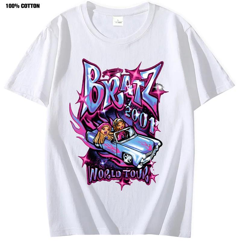 Bratz T Shirts Women Summer Fashion Street Oversized T-shirt Harajuku Y2k Tops Men Women Casual Cotton Short Sleeve Tshirt