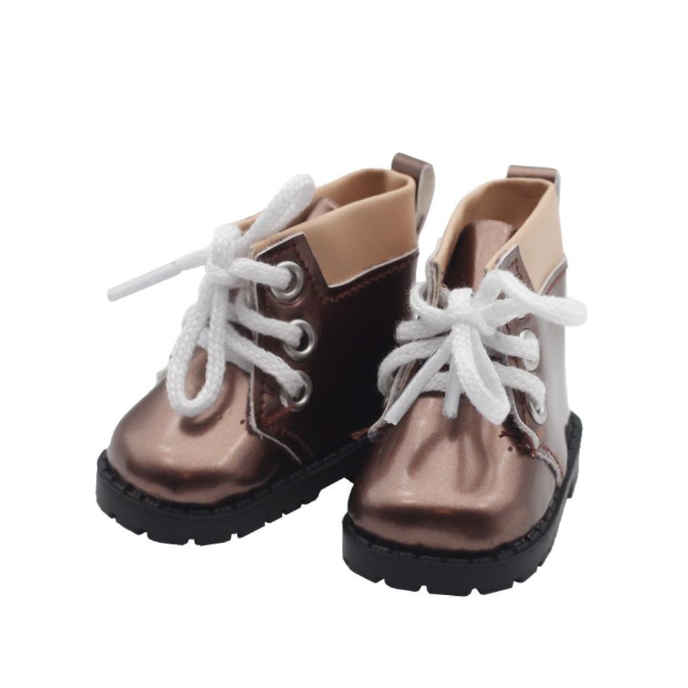 1 Pair Casual Wear Doll PU Leather Shoes PU Leather 20cm Doll Leather Boots  DIY Doll