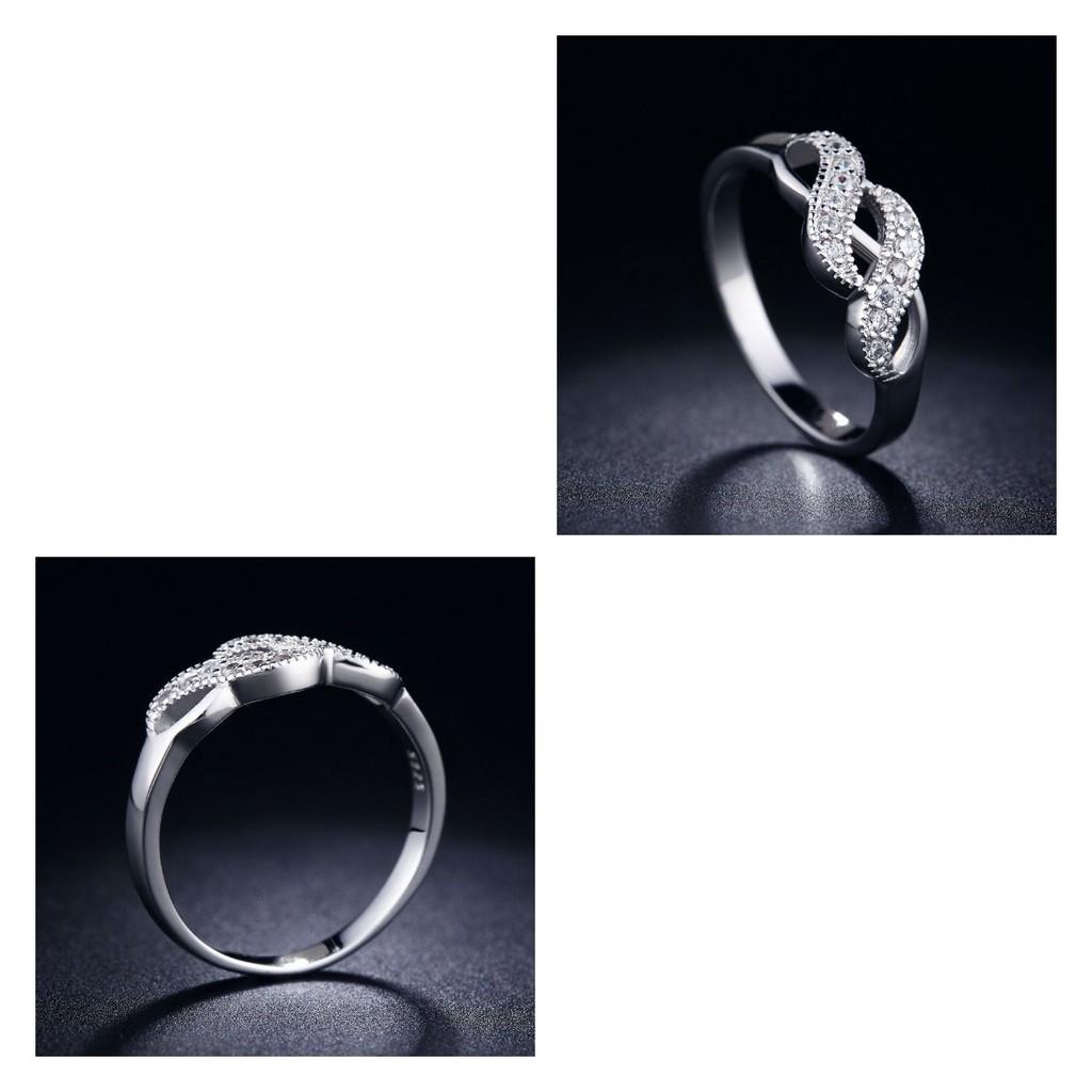 Spiral Fashion Double Jewelry High Quality Womens Ring Shiny Silver Four Sizes