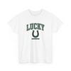 Horseshoe Graphic Shirt St Patricks Day Luck Gift Women Varsity Tee Horseshoe