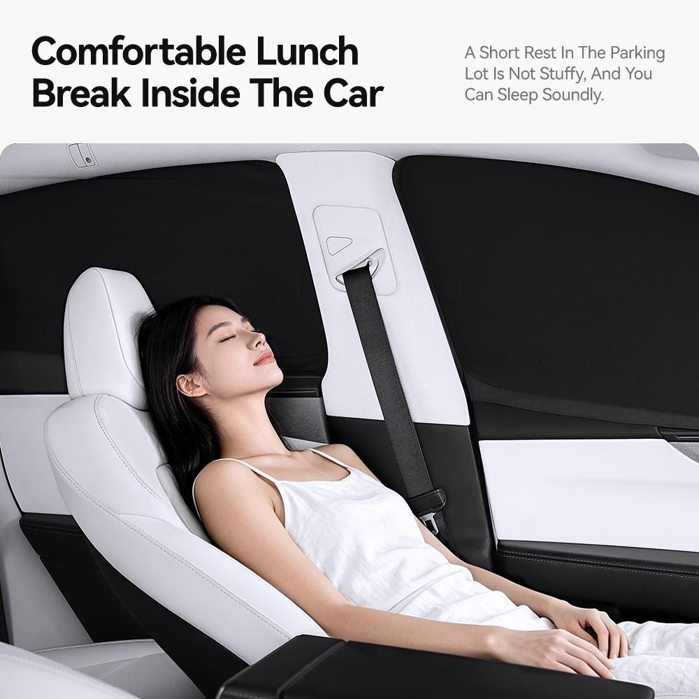 YZ For Tesla Y Juniper 2025-2026 Car Side Window Sunshade Camping Privacy Sunshade Curtain Cover Front Rear Windshield Accessory