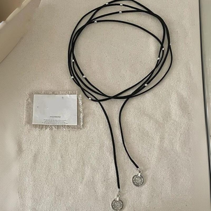 Boho Multi-layered Necklace Adjustable Hollow Coin Heart Charm Choker 1/2Pcs for Women Daily Party Wear