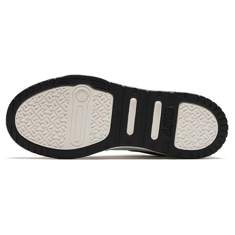 New Anta Lightweight Anti Slip Wear Resistant Low Top Skateboard Shoes Men's White Black 112428054-4