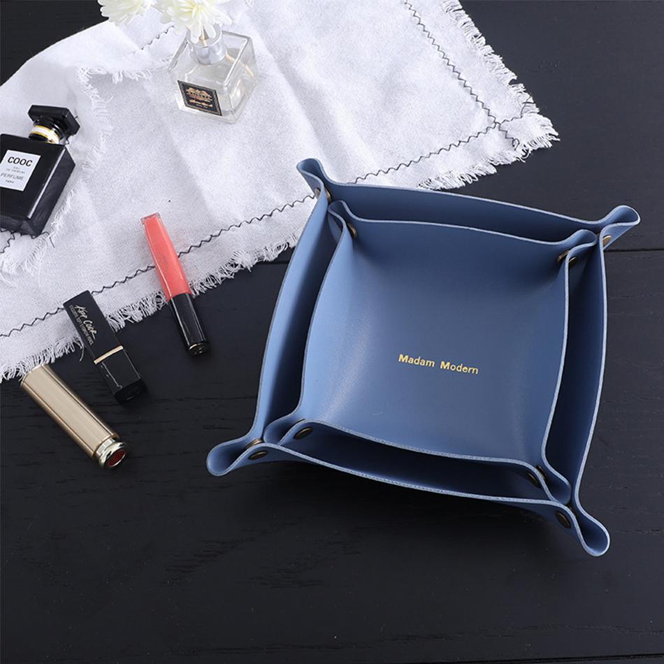 Trays Leather Personalized Desk Organizer Desktop Storage Box for Jewlery Key Cosmetics Glasses Headphone Wallet Office Home Use