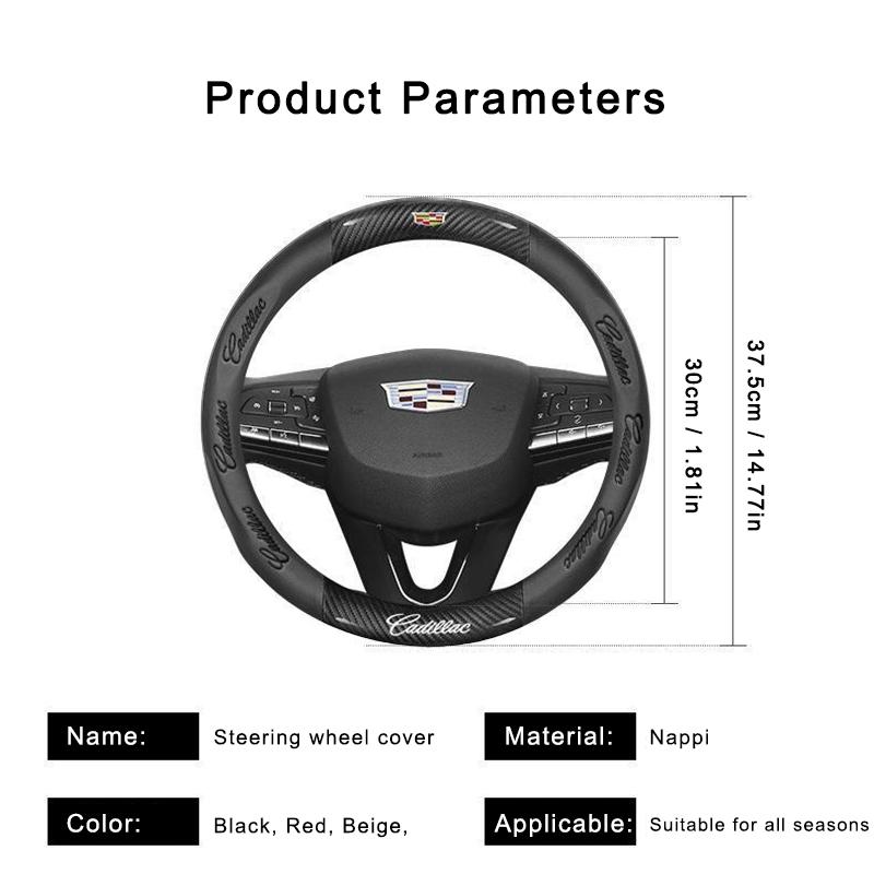Pro Cadillac Potah Volantu z Semišové Carbonové Vlákno Pasuje ESCALADE ESV CT4 CT5 CT6 XT4 XT5 XT6 LYRIQ ATS CTS SRX XLR