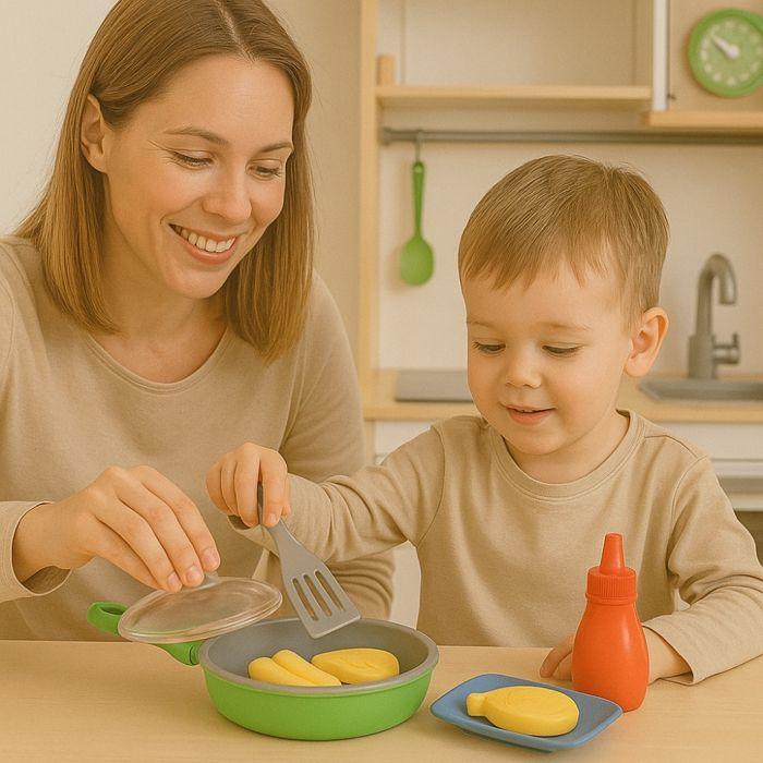 Toy Sound and Light Stove with Magic Food, Color Changing, Cooking Sound, Battery Operated, From 2 Years