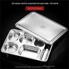 Qianxing 304 Stainless Steel 5-Compartment Meal Tray with Lid (2-Pack)