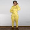 Tuta da donna con cappuccio due pezzi set felpe con cappuccio tasche pantaloni tuta pantaloni con coulisse set sportivo