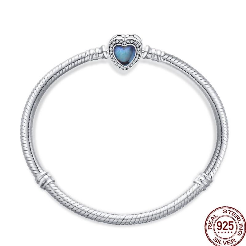 925 Sterling Silver 17-20CM Original Bracelets Heart Moon Sun Clasp Bead Charm Bracelet Fit DIY Charms Beads for Women Jewelrys