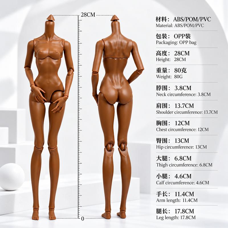 6 points toy doll first generation super model body 1/6FR adjustable neck solid joint doll body