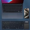 B077T Foldable Wireless Keyboard Small Folding Keypad with Touchpad Rechargeable Wireless Keyboards for Multiple Devices
