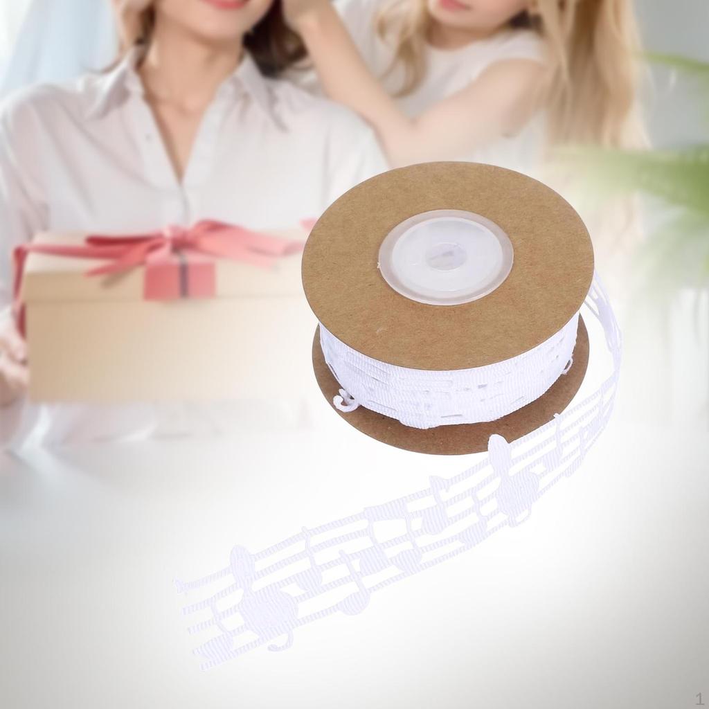 Music Note Ribbon 1.18" X 10 Yards Hollowed Out Decorative for Gift Packing Holiday DIY
