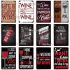 WINE Metal Sign Vintage Plaque Tin Sign Plate Wall Decor For Bar Club Man Cave Wine Kiln Art Painting Alcohol Poster